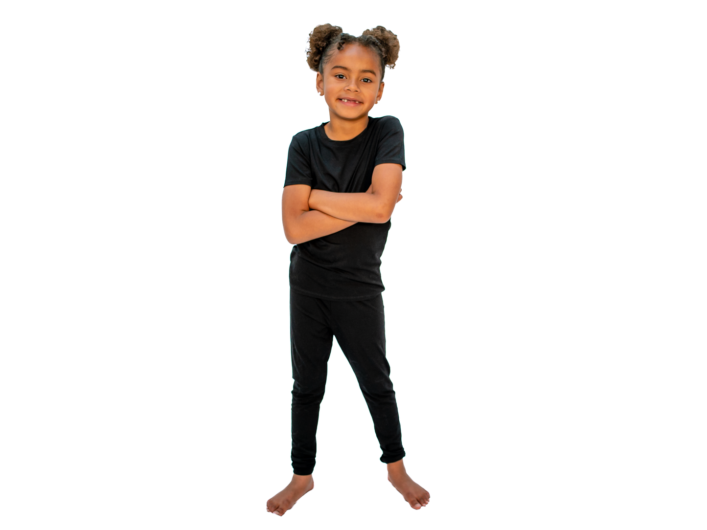 Midnight Black Kids/Toddler Unisex Pajama Set