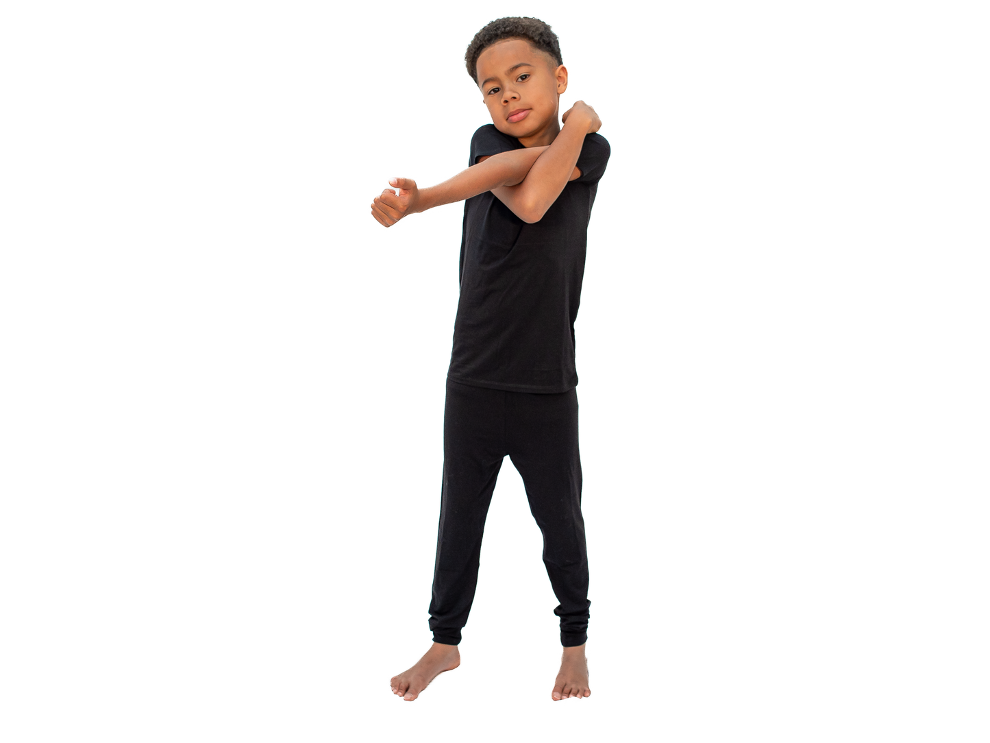 Midnight Black Kids/Toddler Unisex Pajama Set