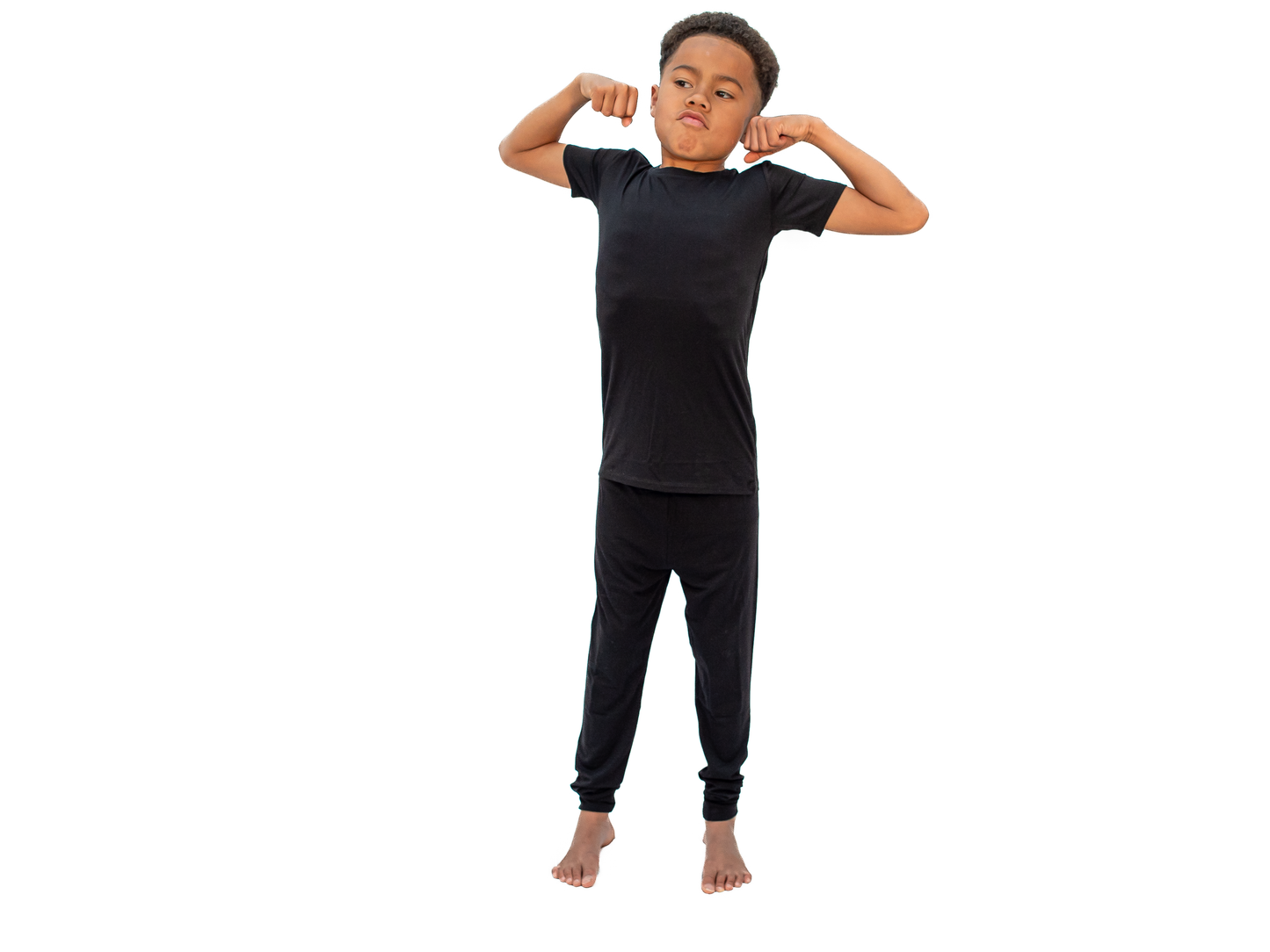 Midnight Black Kids/Toddler Unisex Pajama Set