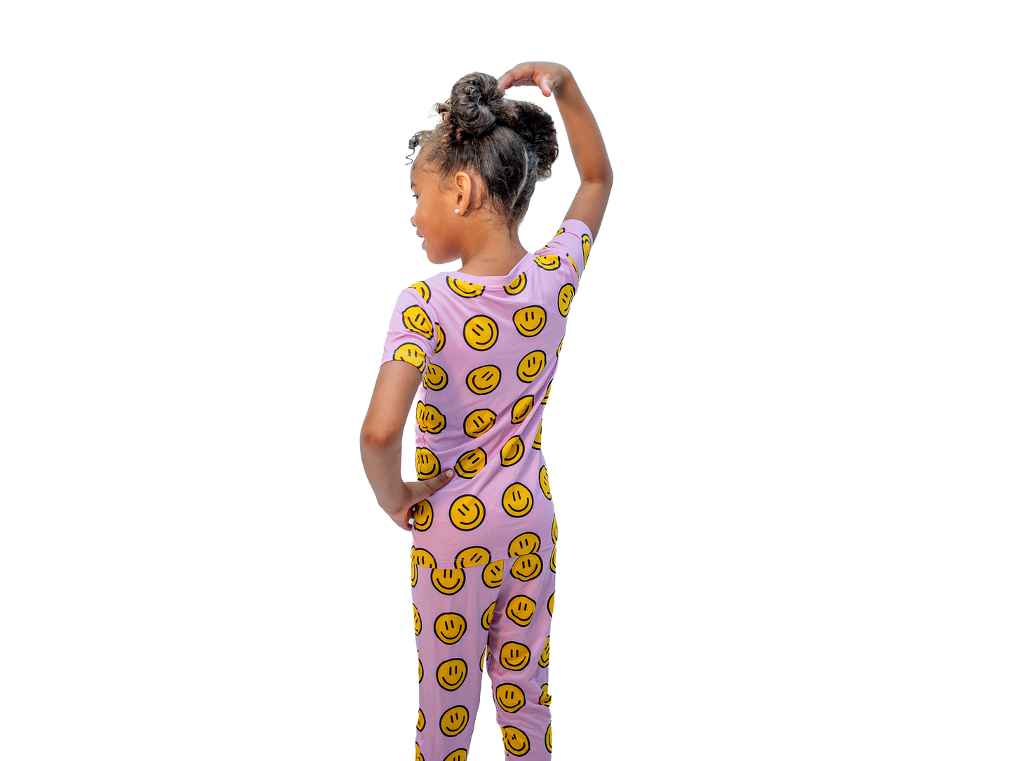 Pink with Happy Faces, Kids / Toddler Unisex Pajamas