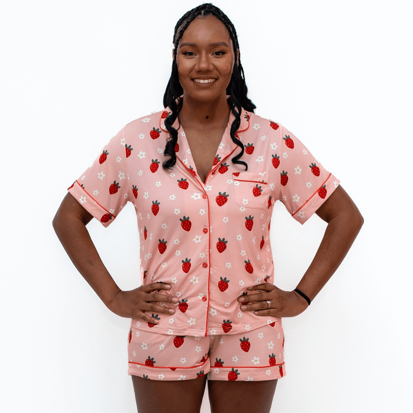 Strawberry Shortcake, Women's Button Up Pajama Set