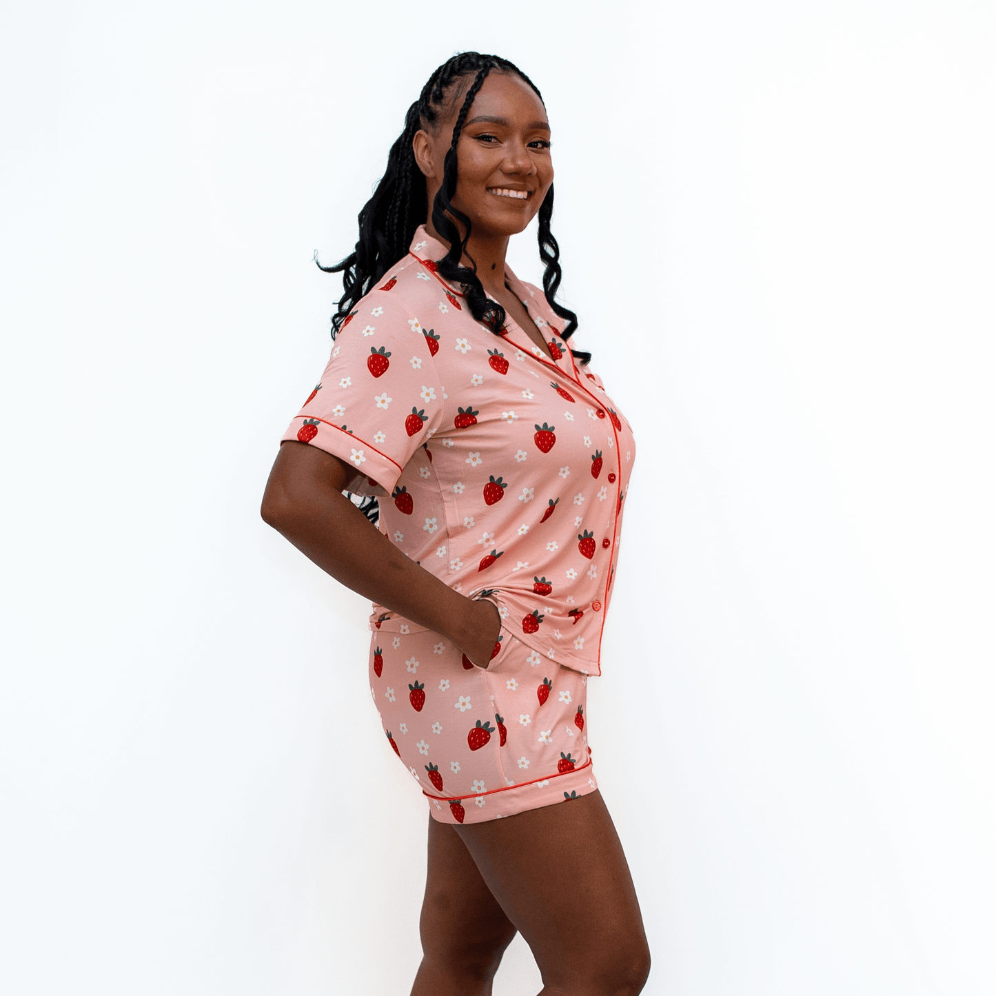 Strawberry Shortcake, Women's Button Up Pajama Set