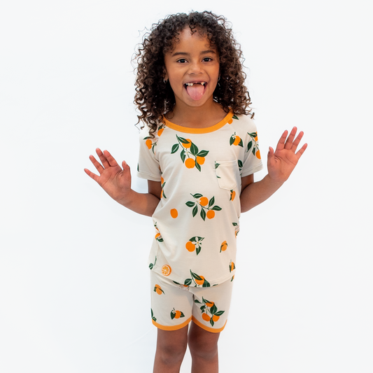 Sweet Orange, Toddler Short Sleeve Pajama Set