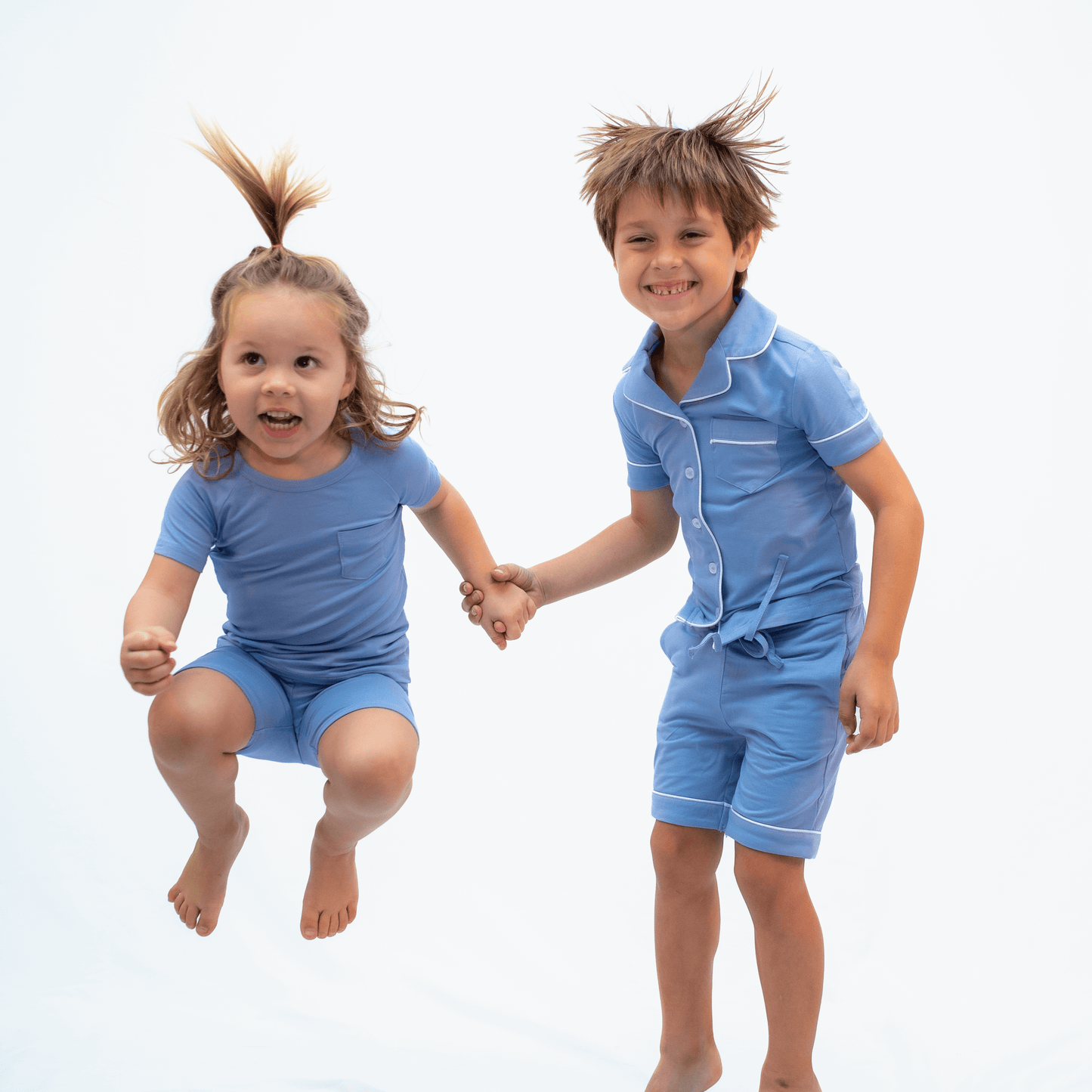 Classic Blue, Kids Button Up Pajama Set