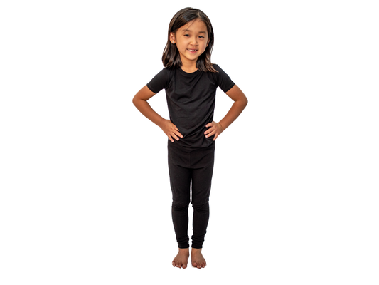 Midnight Black Kids/Toddler Unisex Pajama Set