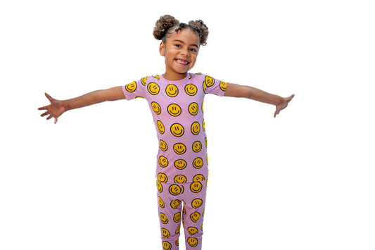 Pink with Happy Faces, Kids / Toddler Unisex Pajamas